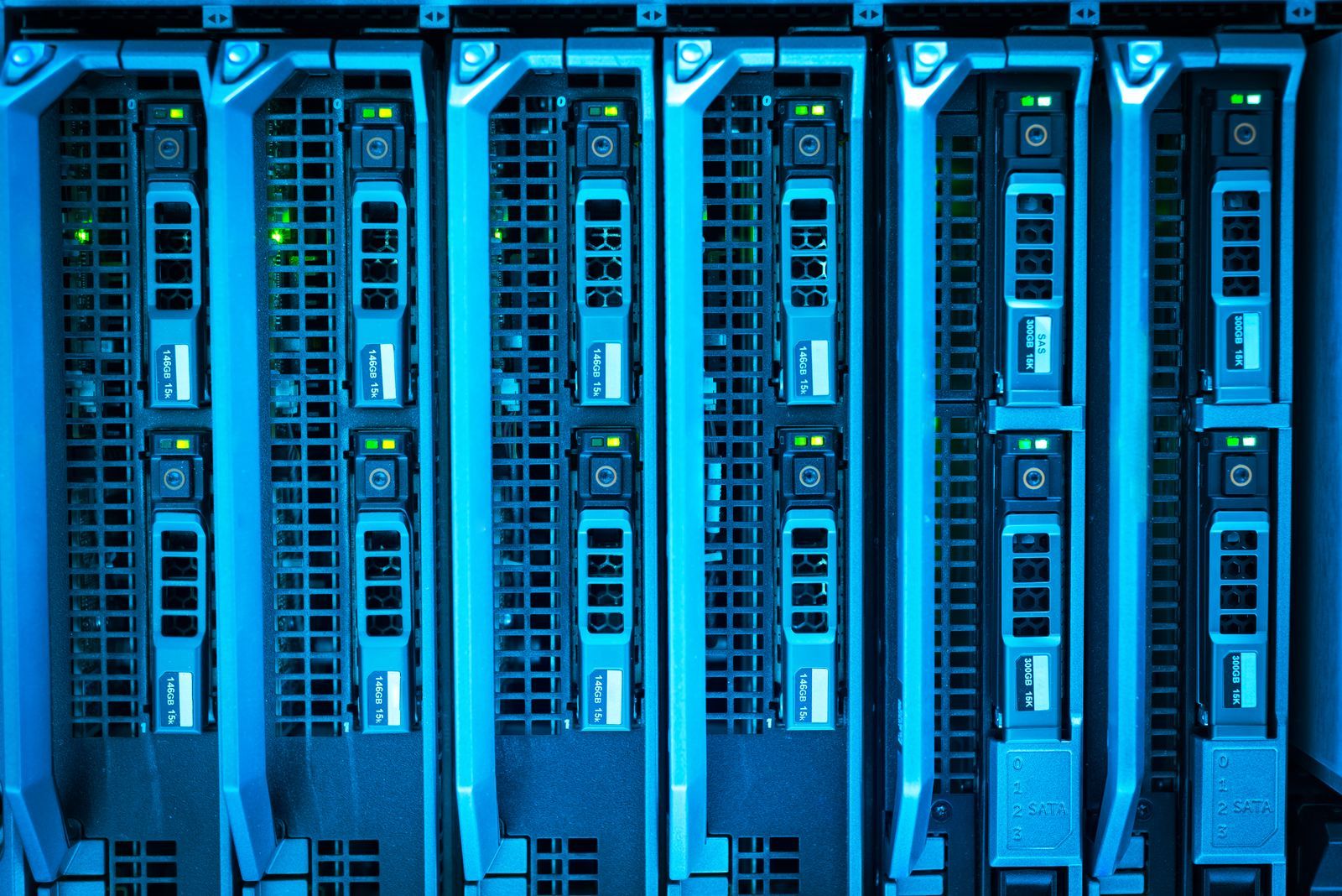 Illuminated network and compute units inside a Nexis-managed data hall