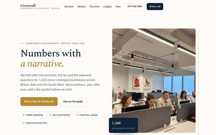 Crestwell accountants homepage